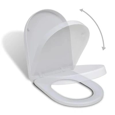Image de vidaXL Abattant WC à Fermeture en Douceur Carré Salle de Bains Siège Toilette