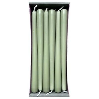 Image de Nordring 12 bougies coniques 2,3 x 25 cm vert poussiéreux
