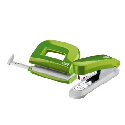 Image de NOVUS twinset de bureau, agrafeuse et perforateur E 15/E 210 couleur : vert avec 1.000 agrafes