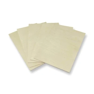 Image de Lot de 5 plaques contreplaqué en peuplier Format A3 420 x 297 3 (+ 0,5) mm Découpe du bois