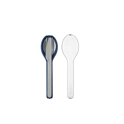 Image de Mepal Set de couverts 3 pièces Ellipse Nordic denim à emporter composé d’un couteau, d’une fourchette et cuillère emballés dans un étui réutilisables