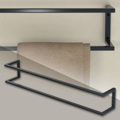 Image de ML Design Porte Serviettes 15 x 90 cm, en Acier, Anthracite, Étagère à Serviettes, Barre Range Support Mural, Montage Vertical ou Horizontal, Organisateur pour Salle de Bain, Cuisine
