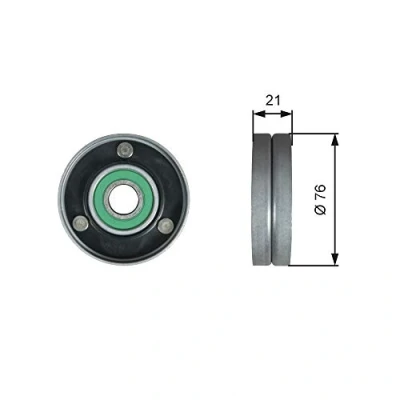 Image de GATES T36730 Galet Enrouleur FleetRunner Micro V Stretch Fit AUDI: A6 C6 Avant, Q7, Berline, VOLKSWAGEN: Touareg I