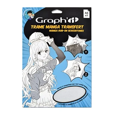 Image de GRAPH’IT Trame à transférer pour le dessin et illustration Manga décalcomanie par transfert sec format A4 motif Points dégradés