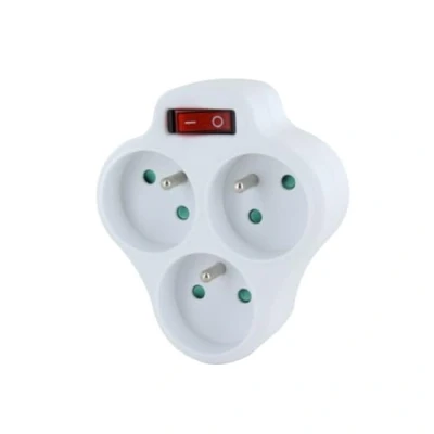 Image de CHACON Triplite Domino Blanc 3 x 16 A avec Interrupteur