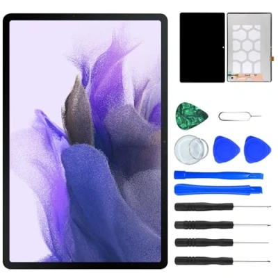 Image de NB+ Écran tactile LCD de rechange pour Samsung Galaxy Tab S7 FE 2021 12,5 pouces unité d&#039;affichage numériseur panneau avant en verre noir avec outils