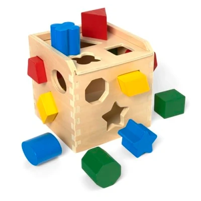 Image de Melissa &amp; Doug Cube de Tri Formes, Jouets d&#039;éveil et 1er âge,Jouets développement en bois pour enfants, Trieur formes Cadeau garçons filles 2 3 4 5 ans
