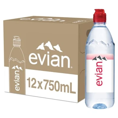 Image de evian Lot de 12 bouchons d&#039;eau minérale naturelle 75 cl