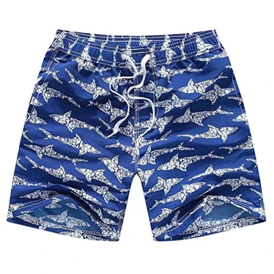 Image de FedMois Short de Bain pour Garçon et Enfant Maillot avec Slip Intérieur en Filet Séchage Rapide, Bleu, 11 12 Ans