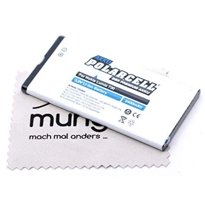 Image de Batterie de Rechange pour Nokia Lumia 730 Dual SIM 735 (remplace la d&#039;origine BV T5A) Polarcell avec Chiffon Nettoyage écran