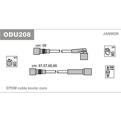 Image de JANMOR ODU208 Jeu De Fils d&#039;Allumage OPEL: Corsa A CC