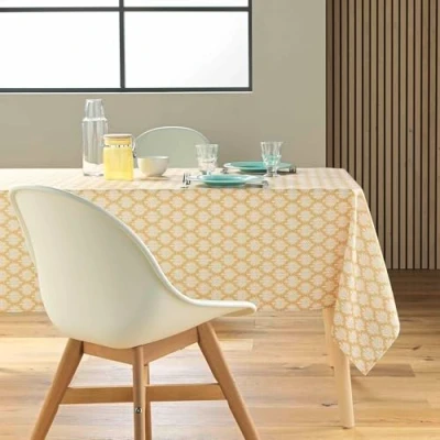 Image de Douceur d&#039;Intérieur Nappe Rectangle (145 x 240 cm) Davia Jaune, Polyester Imprimé