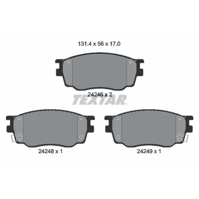 Image de TEXTAR 2424601 Jeu de plaquettes frein avec indicateur d&#039;usure MAZDA: 6 5 portes, Berline, 323 F