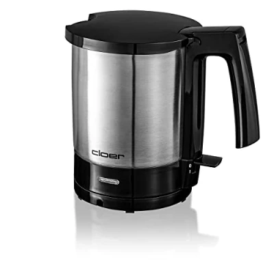 Image de Cloer 4700 Bouilloire Elèctronique avec marquage intérieur de la quantité remplissage, 1.5 litres, 2000 W, boîtier en acier inoxydable mat des éléments noirs