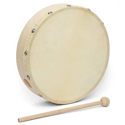 Image de World Rhythm Tambour à main avec cadre de 25,4 cm, mailloche incluse