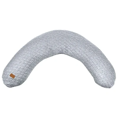 Image de Béaba, Big Flopsy, Coussin d&#039;allaitement/Grossesse, Oreiller de Grossesse/Maternité, Convient pour Dormir/Allaiter, Soutien, Détente et Confort Optimal, Fleur Coton, Gris Chiné