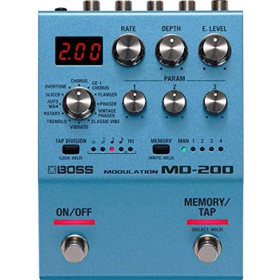 Image de Pédale Modulation MD 200 BOSS, un son de qualité en 32 bits AN/NA, traitement interne à virgule flottante, une fréquence d’échantillonnage 96 kHz