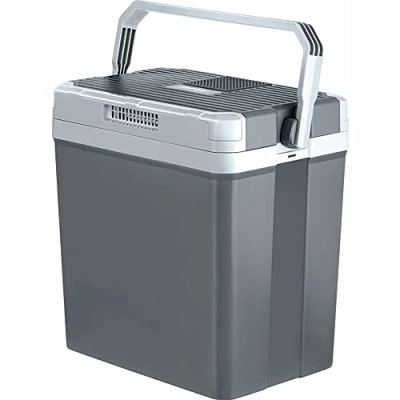 Image de MPM 28 CBM 08YA Réfrigérateur portable électrique de voyage pour voiture, camping, 12 V/220 V, capacité 24 litres, refroidi et chaud, mode ECO, gris