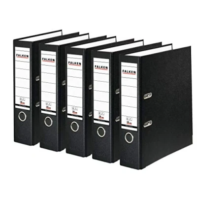 Image de Falken Lot de 3 ou 5 classeurs en plastique Polypropylène 5er Pack breit Noir