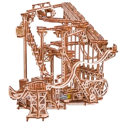 Image de Puzzle mécanisme 3d en bois parcours à billes spirale électrique 558pcs woodtrick kits de montage