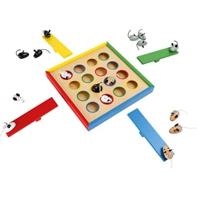Image de Small foot 7959 jeu d&#039;habileté &quot;souris sauteuses&quot; en bois, de société pour 1 à 4 joueurs, dès 3 ans