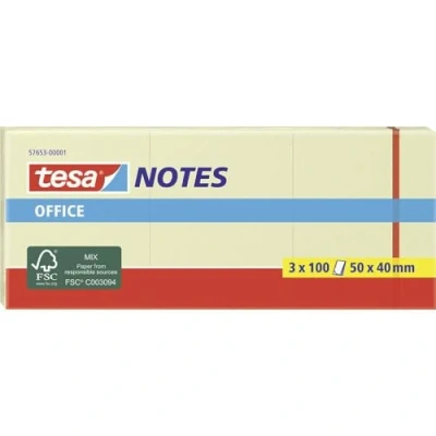 Image de Tesa Office Notes, Notes adhésives repositionnables disponibles en plusieurs tailles 57653 00001 05 Jaune