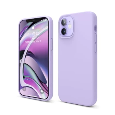 Image de elago Coque de Protection en Silicone Liquide Compatible avec iPhone 12 Mini (5,4&quot;), qualité supérieure, intégrale la : Structure à 3 Couches (Mauve)