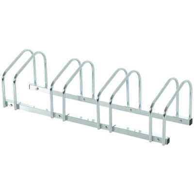 Image de HOMCOM Râtelier 4 vélos range support rangement vélo à pneu 65 mm dim. 110L x 33l 27H cm acier argent