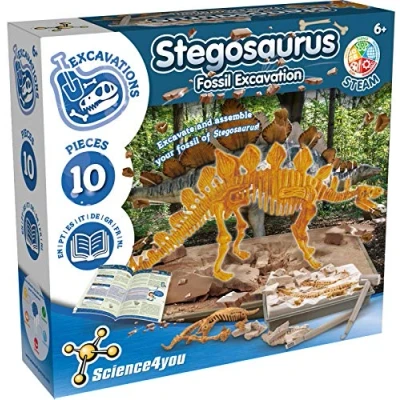 Image de Science4you Stegosaurus, Kit de Fouille pour Enfants +6 Ans Excaver et Assembler 10 Fossiles Dinosaure avec ce Jouet Paléontologie Archeologie Enfants, Jeux Scientifique 6