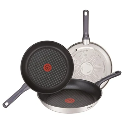 Image de Tefal Daily Cook Poêle antiadhésive en acier inoxydable Juego de 3 sartenes Noir