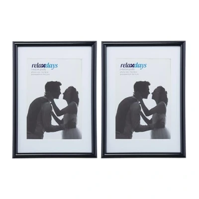 Image de relaxdays Cadres photo, lot de 2, 13x18 cm, passe partout 9x13 picture frame à poser ou suspendre, noir