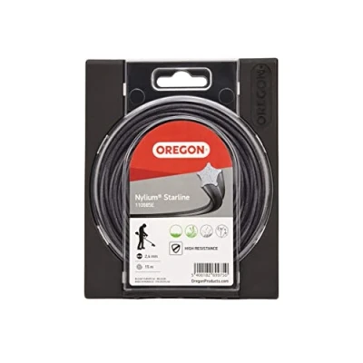Image de Fil en étoile Oregon Nylium pour coupe bordures et débroussailleuses, cinq arêtes de une finition propre, nylon professionnel, convient aux débroussailleuses à essence, 2,4mm 15m (‎110985E)