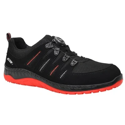 Image de ELTEN chaussures de sécurité MADDOX BOA noir rouge Low ESD S3, homme, textile, embout acier, léger, sportif, noir/rouge, pointure : 47