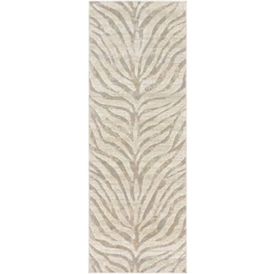 Image de SURYA Tapis de Salon à Poils Courts Doux Zébré Bohème CYBELE 160x220cm Jaune/Beige
