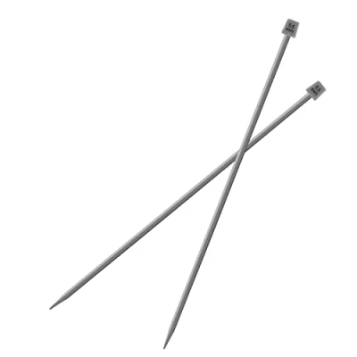 Image de Vogueing Tool Lot de 2 Aiguilles à tricoter pointe unique 35 cm long classiques en aluminium pour tisser la main Outils bricolage (5,5 mm)