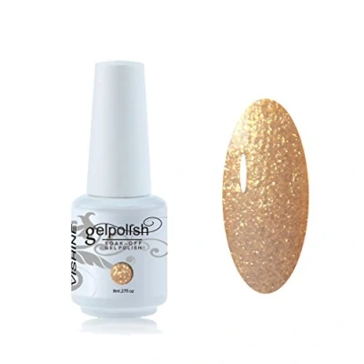 Image de Vishine Vernis à ongles Semi permanent Soak off UV LED Base Top Coat Manucure 8ml Or Clair #380