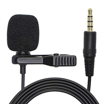 Image de micro cravate à clipser, mini omnidirectionnel de qualité professionnelle compatible avec les smartphones PC/MacBook pour enregistrement YouTube, vidéoconférence, podcast, 1,5 m