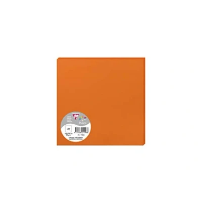 Image de Clairefontaine 1196C Paquet de 25 Cartes Simples Format Carré 16x16cm 210g/m² Coloris Capucine Cartons d&#039;Invitation Evènements et Correspondance Gamme Pollen Papier Premium Lisse