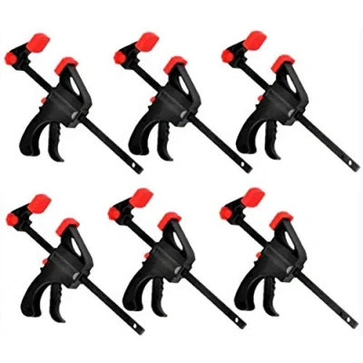 Image de KAHEIGN 6 Pièces Pinces à Prise Rapide, 4 Pouces Cliquets Barre Cliquet Outils de Serrage Une Main Rapide Pour un et Facile du Bois