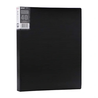 Image de Eagle Porte Vues A4 avec 40 Pochettes Transparents Poche Livret de Présentation pour Classer et Protéger les Documents (Noir)