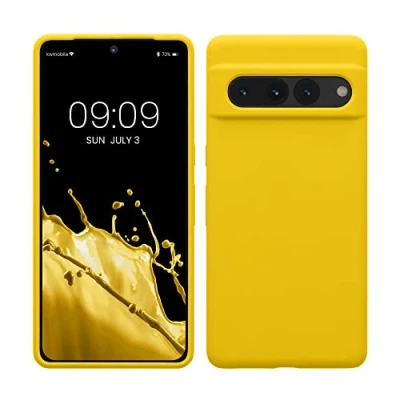 Image de kwmobile Housse Compatible avec Google Pixel 7 Pro Coque de téléphone Protection Souple en TPU Silicone Jaune radieux