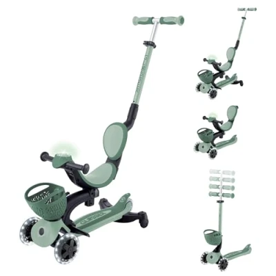 Image de Globber Trottinette évolutive GO UP BABY 360 LIGHTS Vert Sauge