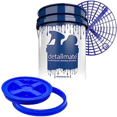 Image de detailmate GritGuard Kit de nettoyage professionnel pour voiture avec seau lavage 5 GAL (env. 20 litres) et couvercle Gamma Seal Bleu/insert bleu