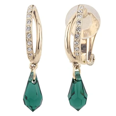 Image de Traveller Clip d&#039;oreille pendentif cristaux vert doré 157567