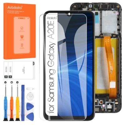 Image de Arbilato Écran pour Samsung Galaxy A20e ecran de Remplacement A202F A202F/DS LCD Display Touch Digitizer Assembly pièces réparation (Noir avec Cadre, 5.8&quot;)