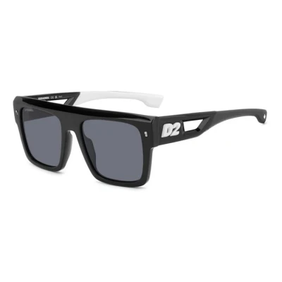 Image de Dsquared2 Homme D2 0127/S 80S/IR Lunettes de soleil Acétate Noir Gris Carré Normale