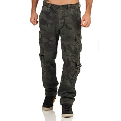 Image de Jet Lag Pantalon cargo FW 011 Pour homme Poches latérales Gris, noir, olive et beige Gris W32