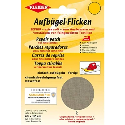 Image de Kleiber Patch de réparation thermocollant pour Textiles en Tricot Fin Taille 40 x 12 cm, Coton, Rouge Bordeaux