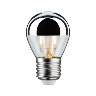 Image de Paulmann 28664 Ampoule LED à Filament avec Miroir de Tête 2700 K 2,6W E27, Verre, 2 W, Calotte Argentée