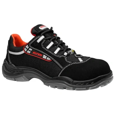 Image de ELTEN Chaussures de sécurité SENEX ESD S2, Hommes, Textile, Embout en Plastique (Plus léger Que l&#039;embout Acier), léger, Sportif, Noir/Rouge, Pointure : 45
